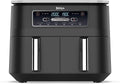Ninja Heißluftfritteuse AF300EU, Fassungsvermögen 7,6L Airfryer, 2 Fächer, 6-in-1, 4-6 Portionen, Foodi Dual Zone Digitale, Antihaftbeschichtung
