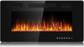 Elektrokamin 3D-Flammeneffekt Waleaf, 91,4 cm Elektrischer Kamin mit Heizung, 12 Flammenfarben, Leistung 1500W, in Schwarz