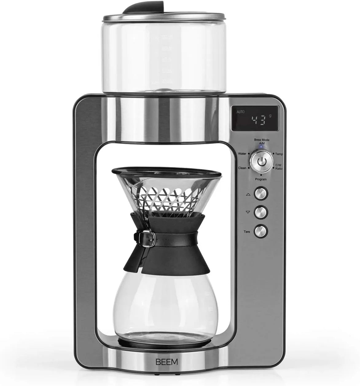 Kaffeemaschine BEEM 3597, Fassungsvermögen 0,75 l Glaskaraffe, POUR OVER Filterkaffeemaschine mit Waage, BASIC SELECTION, Edelstahl, in Schwarz
