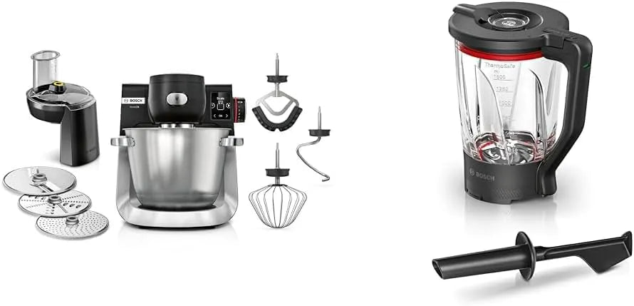 Bosch Küchenmaschine MUMS6ZS13D MUZS6MX, Serie 6, Fassungsvermögen 1,5l, NEU, Automatikprogramme & Zubehör, Mixbecher, dickwandiges Thermosafe Glas