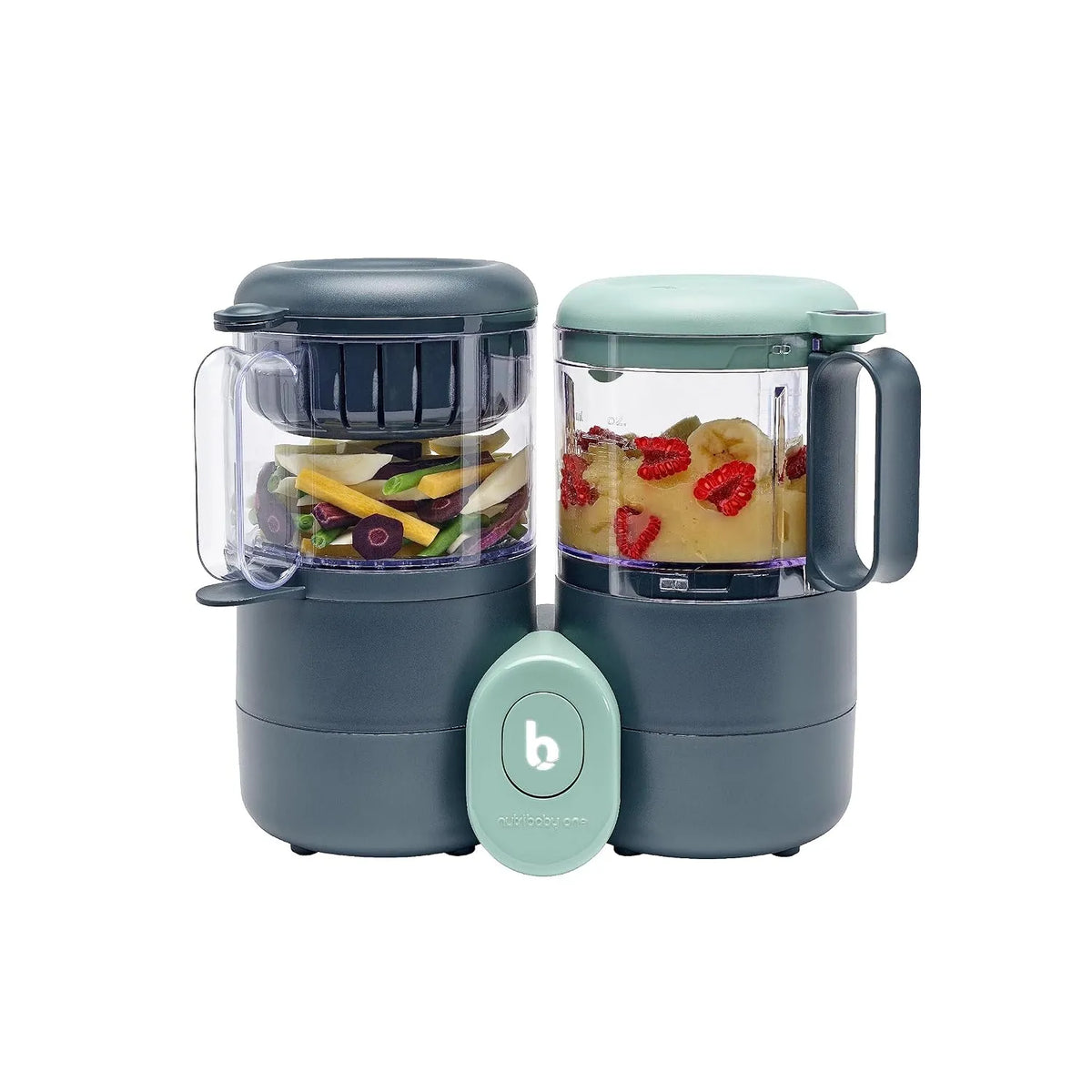 One 4-in-1 Babynahrungszubereiter Babymoov Nutribaby, schonendes Dampfgaren, 2 l Fassungsvermögen, Aufwärmen & Auftauen von Babykost, Mixen