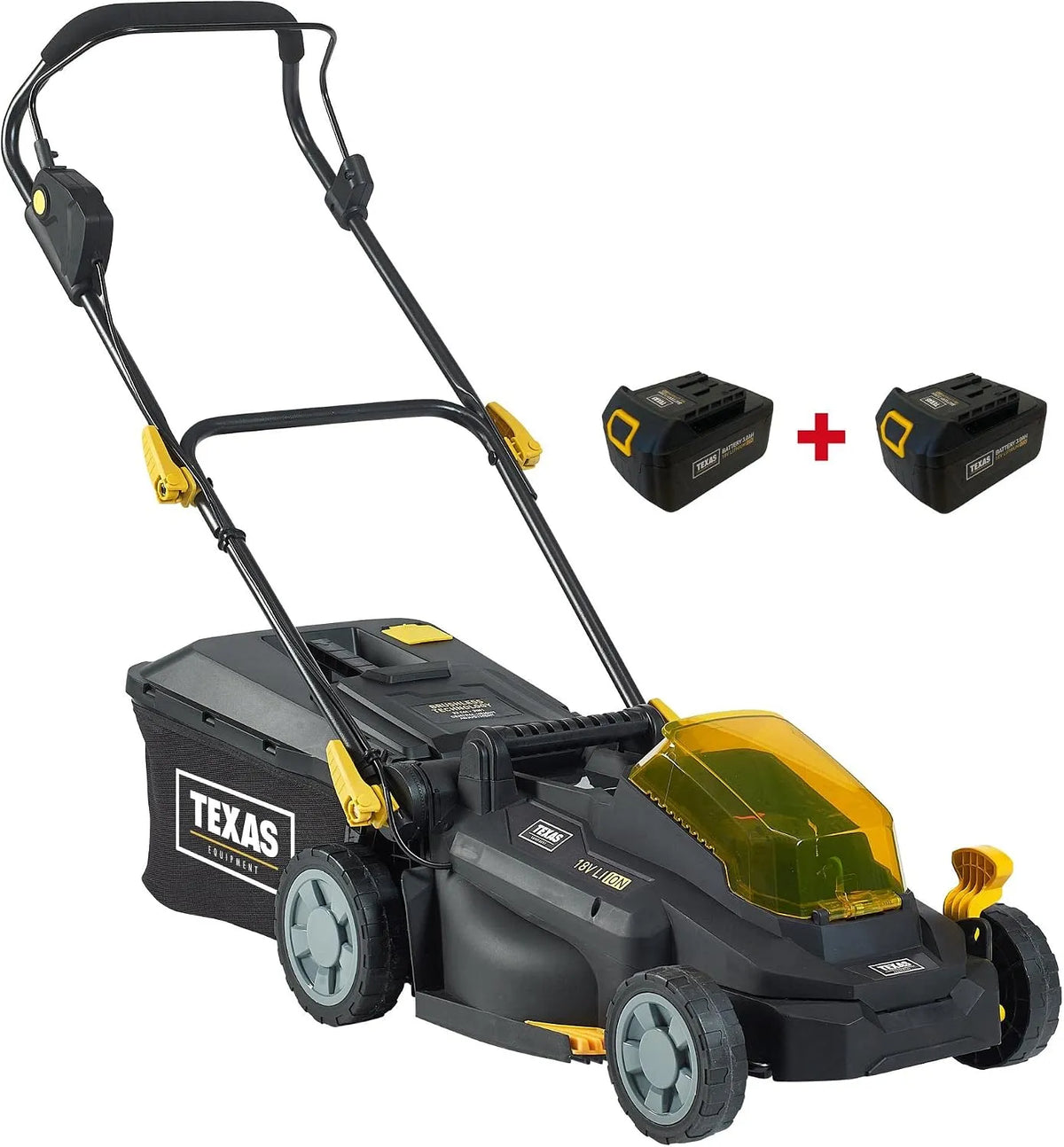 Rasenmäher 3300Li TEXAS Akku, 33 cm Arbeitsbreite, Fassungsvermögen 30 Liter Fangkorb, Texas 18 Volt Akkusystem, Razor, Mulchfunktion