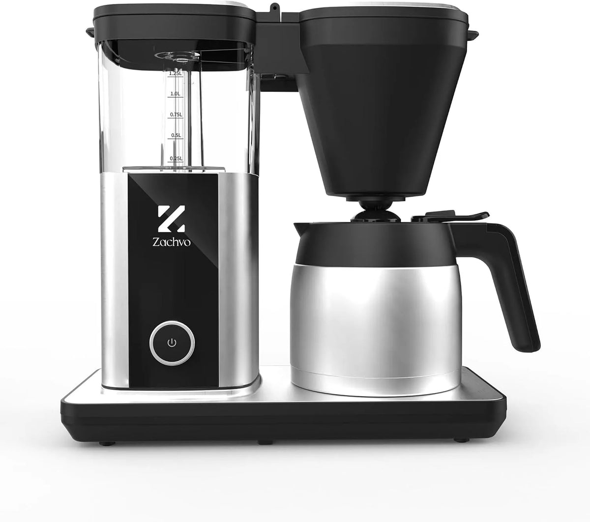 Kaffeemaschine 30s, 4,5 Min. Schnellbrühung, Wiederverwendbarer Filter, Automatische Reinigung, Filterkaffeemaschine mit 1,25L Thermoskanne