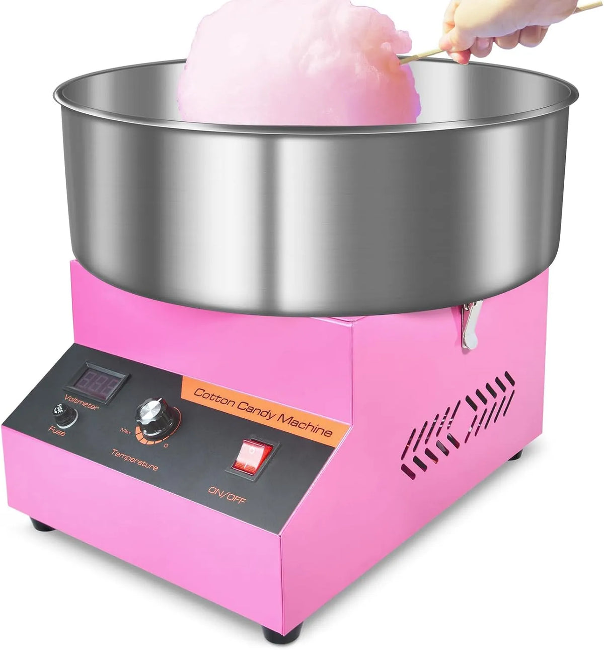 Candy Elektrische Zuckerwattemaschine, Cotton Machine für Familienfeiern, Rosa, Leistung 1000 W Kommerzielle Zuckerwattemaschine, Kindergeburtstage