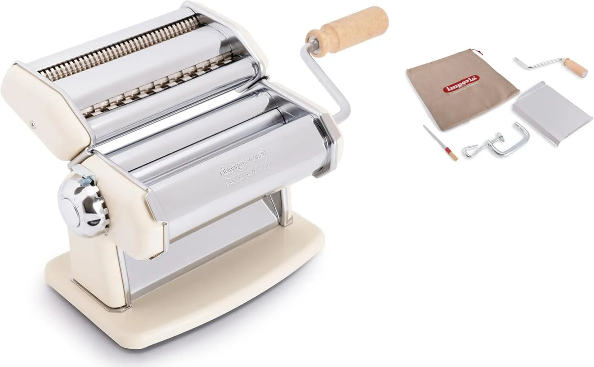 Nudelmaschine Imperia IPASTA Classica, mit Kurbel. Für die Herstellung von Teig für Lasagne, Tagliolini, Fettuccine.