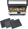 Severin Grill KG 2380, Leistung 2000W, hochwertige Keramikbeschichtung, spülmaschinengeeignete Grillplatten, Panini, in Schwarz, XL-Grillfläche
