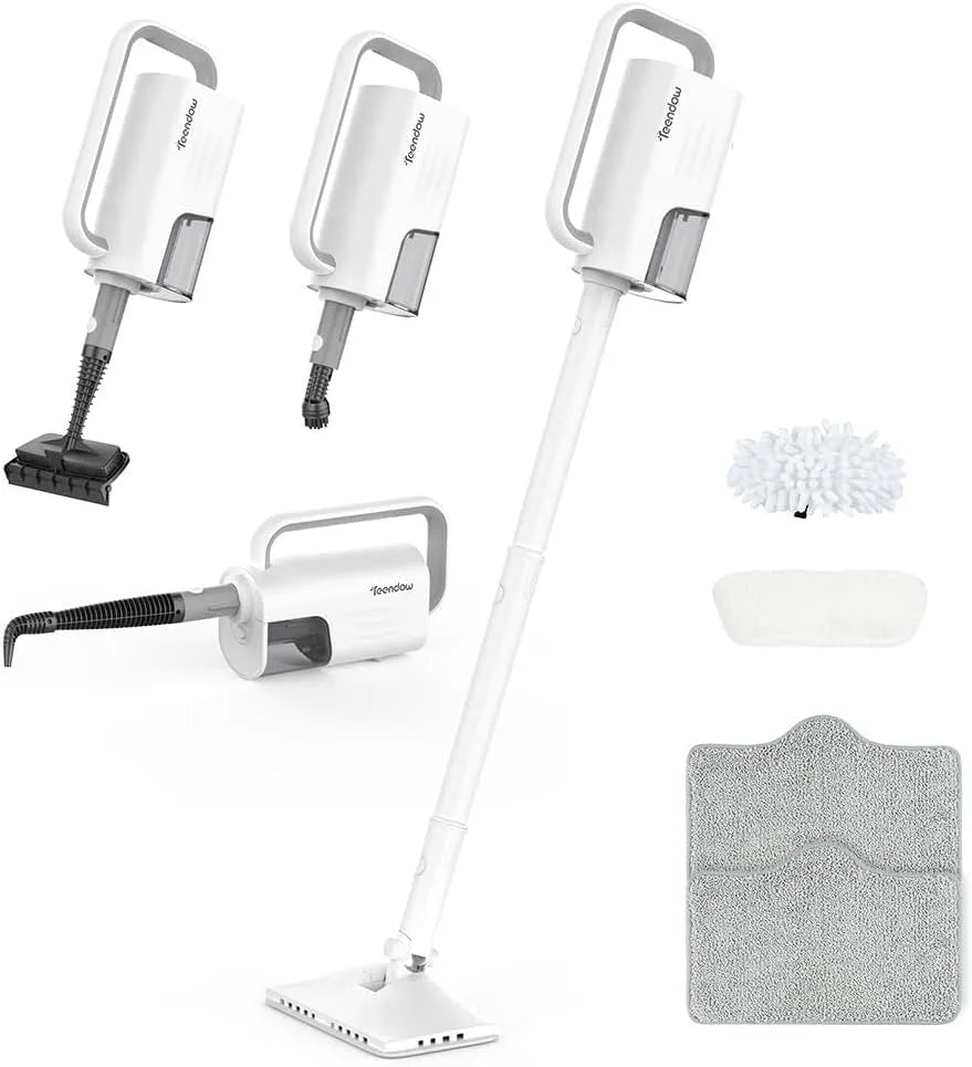 Dampfreiniger, Aufheizzeit: 15 s, 2 Dampfstufen, Upright, Handgerät mit abnehmbarem Reiniger, Zubehörteile und Mikrofaserpads, Ideal für Alle Böden