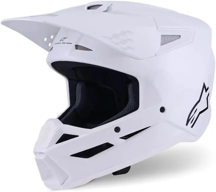 Motorradhelm SM3 Alpinestars Motocross, Alpinestars Motocross Solid Weiss