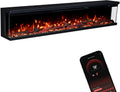 Elektrokamin GLOW FIRE, max. 1800 W, Insert 182 mit realistischem 3D LED-Feuer, Maße 183x35x19cm, Wand mit Heizung und Kaminfeuer, App Steuerung