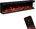 Elektrokamin GLOW FIRE, max. 1800 W, Insert 152 mit realistischem 3D LED-Feuer, Maße 152x35x19cm, Wand mit Heizung und Kaminfeuer, App Steuerung