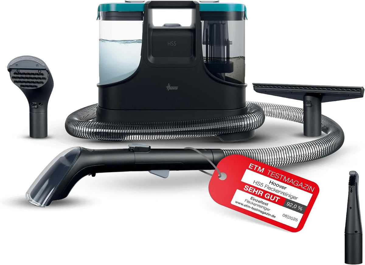 Hoover Modell, Fassungsvermögen 1,5L Wassertank HS5, Leistung 400W, Fleckenreiniger, Waschen und Trocknen von Teppichen, Sofas, Polstermöbeln, Glas