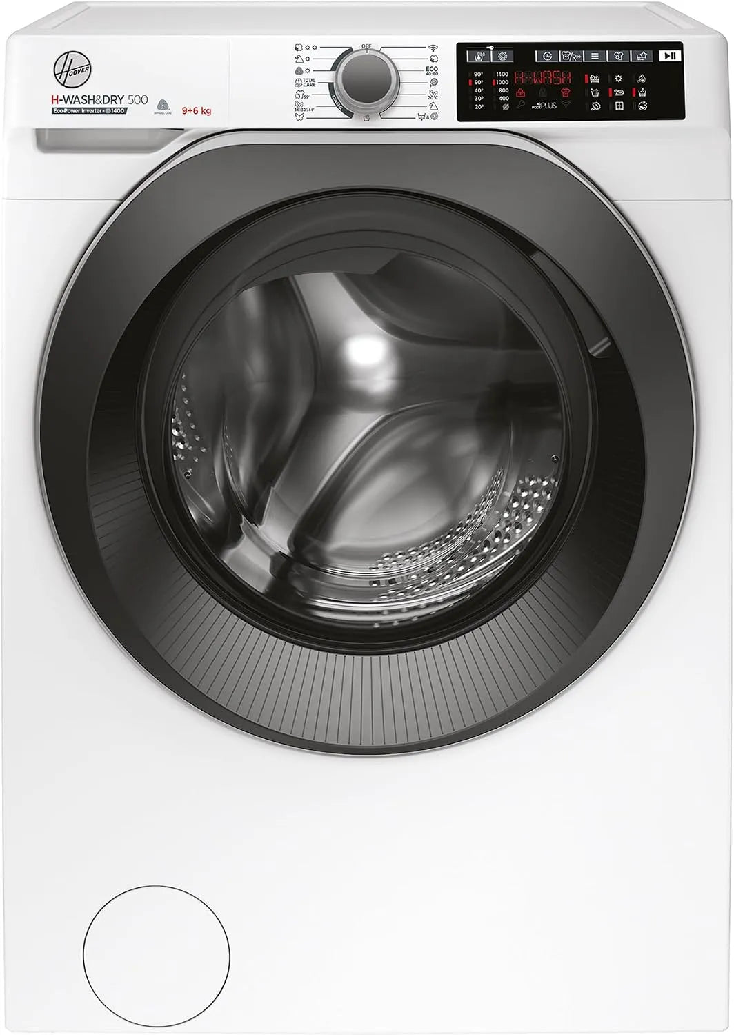 Hoover Waschtrockner H-WASH 500 HDQ 496AMBS 1400, Gewicht 6 kg Trocknen, Min., ActiveSteam Dampffunktion, WLAN, Gewicht 9 kg Waschen, Aquastop