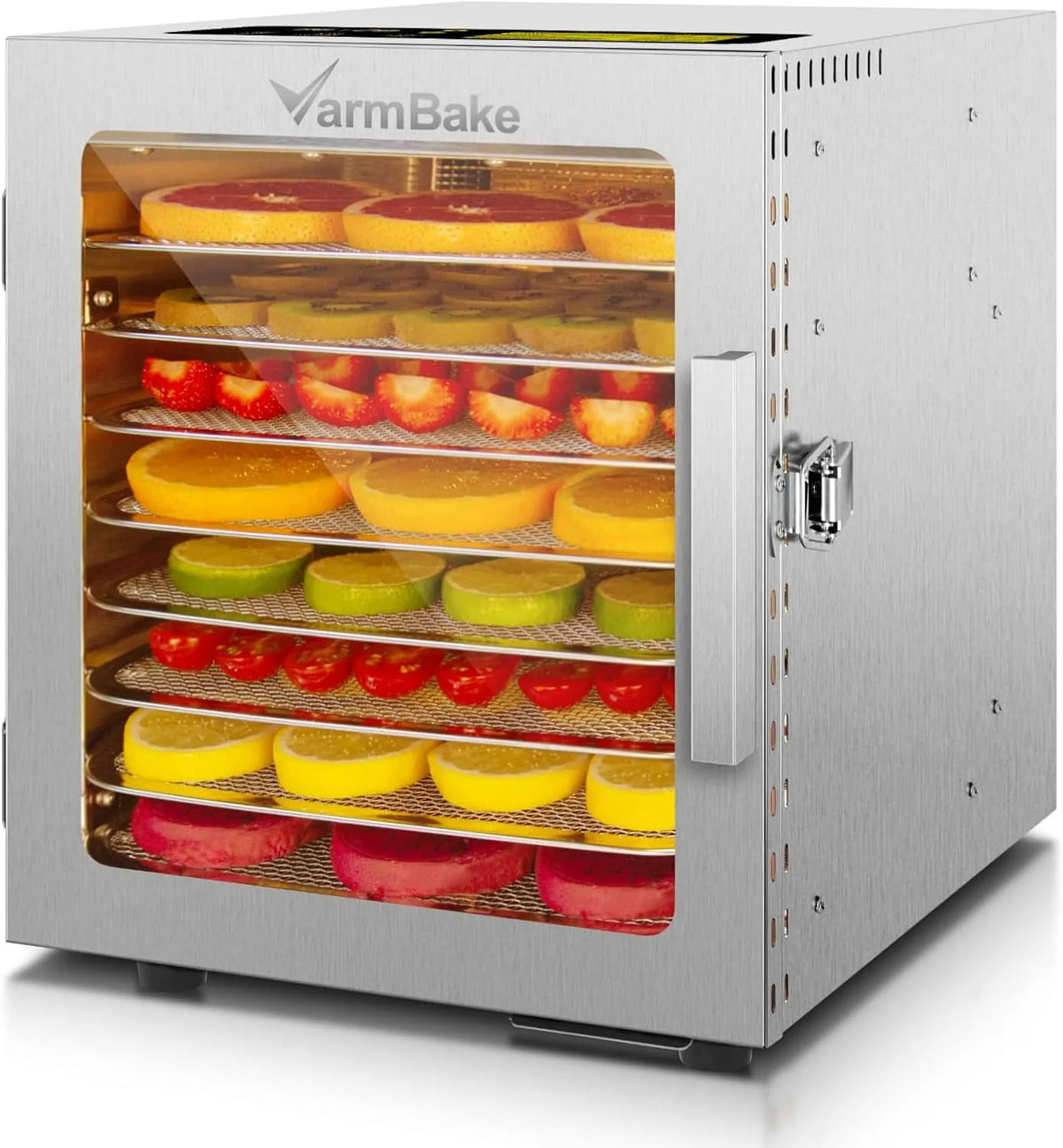 Tablet, 30-90℃ Dörrgerät Für Lebensmittel, Leistung 500W Dörrautomat Klein, 25 * 25cm, Fleisch, Dörrautomat Edelstahl 8 Etagen, 0.5㎡ Dörrfläche