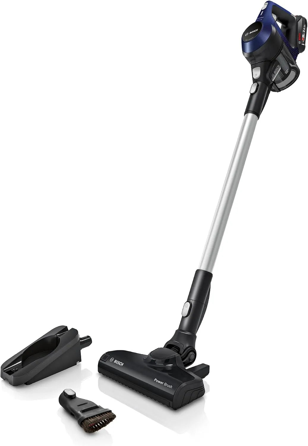 Bosch Akku-Staubsauger BBS611PCK, 10 Jahre Motor, kabelloser Handstaubsauger, leicht, Lange Laufzeit, blau, Unlimited 6, Hygiene-Filter, beutellos