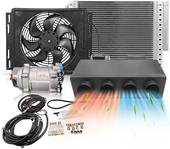 Klimaanlage AC 12 V Treeligo Car Elektrische, DC, Universelles elektrisches Klimaanlagen-Set für unter dem Armaturenbrett, Kit, Wohnmobil, LKW