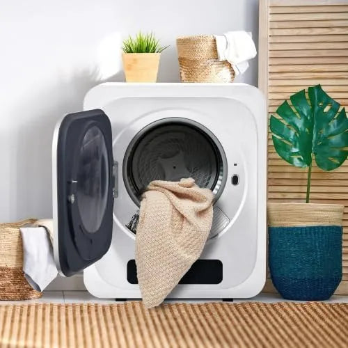 Wäschetrockner, Abgastrockner 3kg, tatsächlich 4kg, Leistung 850W, 6 Betriebsprogramme, Energieklasse G, Timer-Funktion, Edelstahltrommel, Weiß