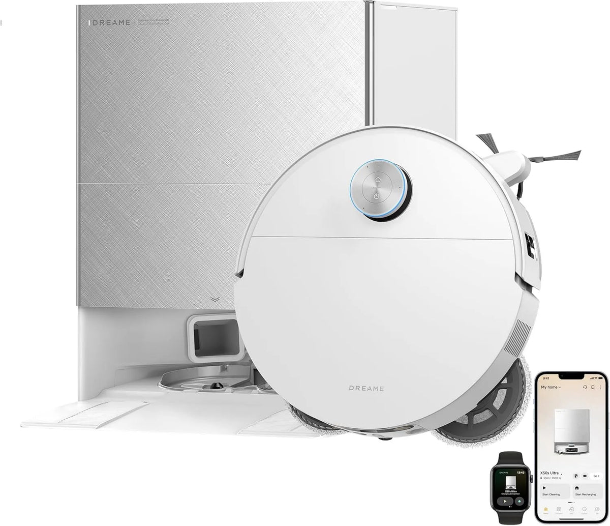 Dreame Saugroboter X50s 8.8-cm-Hindernisüberwindung 35000, Ultra mit Wischfunktion, Selbstreinigender Wischmopp, ultraschlankes Design mit 7,95 cm