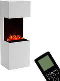 Elektrokamin 3D-Flammen, Opti-Myst 500 Elektro Kamin, Standkamin, Knistereffekt & Fernbedienung, Maße 60x170x50 cm, mit realistischen LED, Weiß