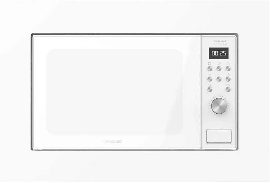 Cecotec Mikrowelle, Fassungsvermögen 20 Litern, Grill, Innenfutter aus Edelstahl, 9 voreingestellte Funktionen, Timer, Weiß