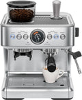 Espressomaschine, professionelle Kaffeemaschine mit Kaffeemühle, Fassungsvermögen 3L abnehmbarer Wassertank, Edelstahl, 30 Mahlgradeinstellungen