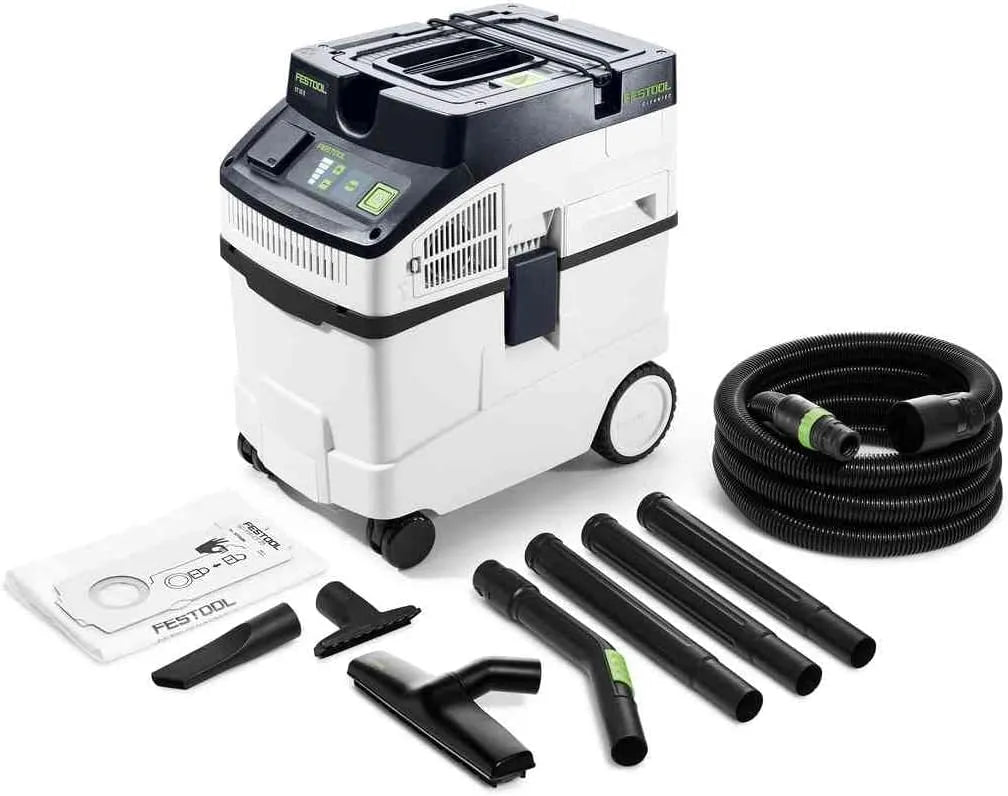 Set CLEANTEC CT 25 E Festool Absaugmobil, mit Hauptfilter, Saugschlauch, SELFCLEAN Filtersack, Fugendüse, Polsterdüse, Handrohr gebogen, Bodendüse