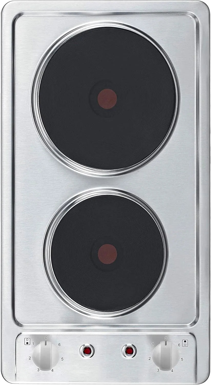 Respekta Kochfeld, Einbaukochfeld Duo Kochplatte autark 2 Platten Edelstahl, Maße 4 x 29 x 51 cm, H x B x T