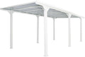 Carport 10cm-Gestell PROREGAL Alu, Polycarbonat-Dach Regenrinne, HxBxT 249x604x613 cm, Maße 3x6m, Autoüberdachung Garage Unterstand, Weiß