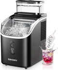 Eismaschine, Fassungsvermögen 2L Eiswürfelmaschinen, EUHOMY Eiswürfelmaschine für die Arbeitsplatte, Küche, in Schwarz, Gewicht 15 kg Ice Maker