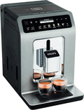 Krups Kaffeevollautomat 2-Tassen-Funktion EA894T10, Kaffeemaschine, TÜV-Siegel, Titanium-metallic, Evidence Plus mit Milchschlauch, 19 Getränke