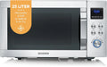 Severin Mikrowelle MW 7982, Backofen & Grill, Heißluft-Funktion bis 230°C, Fassungsvermögen 25L, Edelstahl, max. 2150 W Leistung, 4-in-1 „Crispy Wave'