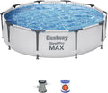 Bestway Pool, Maße 305 x 76 cm, Frame Steel Pro, Set mit Filterpumpe, blau