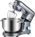 Küchenmaschine, 6 Geschwindigkeits Teigmaschine mit Rührhaken, Knethaken, Farbe Grau, Fassungsvermögen 6,2 L Knetmaschine 1400 W, Kitchen in the box