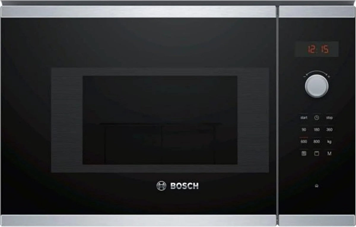 Bosch Mikrowelle bel523ms0, Fassungsvermögen 20 L, Rotation, Knopf, eingebaut 20L 800 W in Schwarz, Edelstahl, Berührung