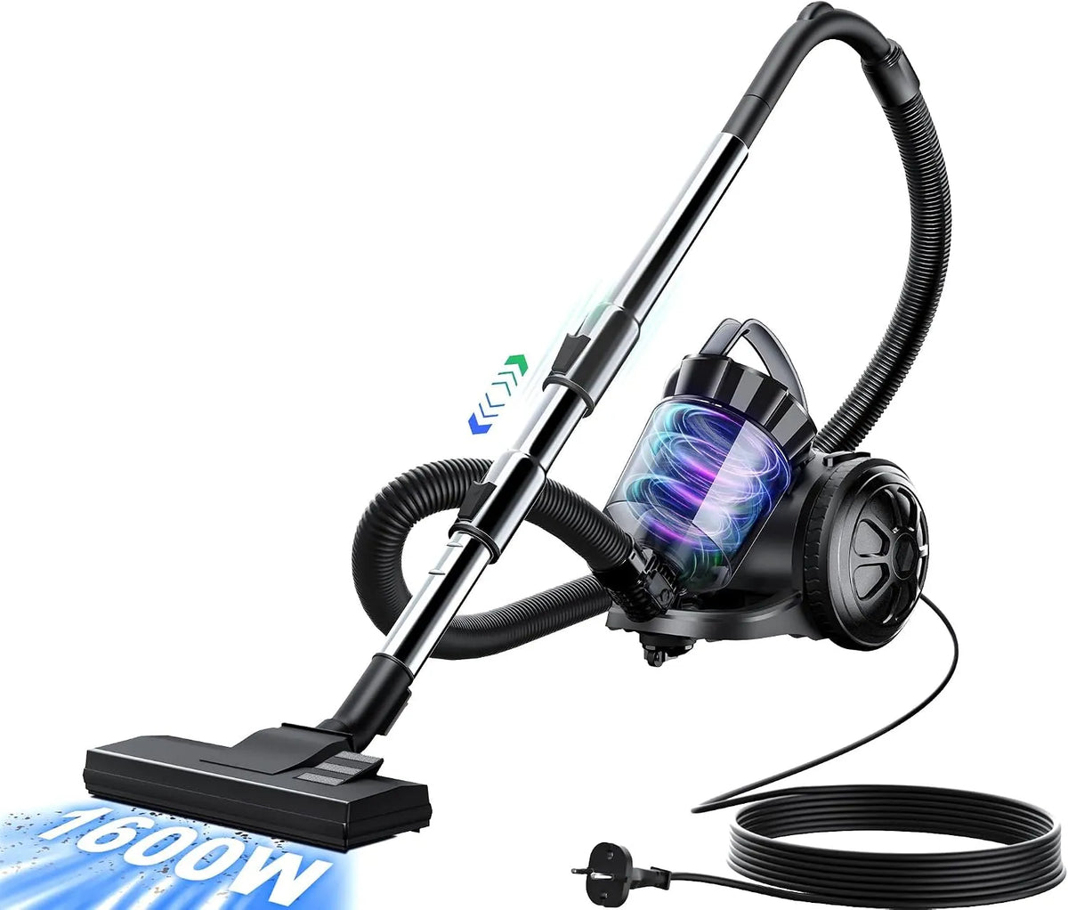 Staubsauger, 70dB, HEPA Filter Bodendüse für Parkett, Teppich, Beutelloser Bostaubsauger ohne Beutel,1600W, Bodenstaubsauger, Fliesen