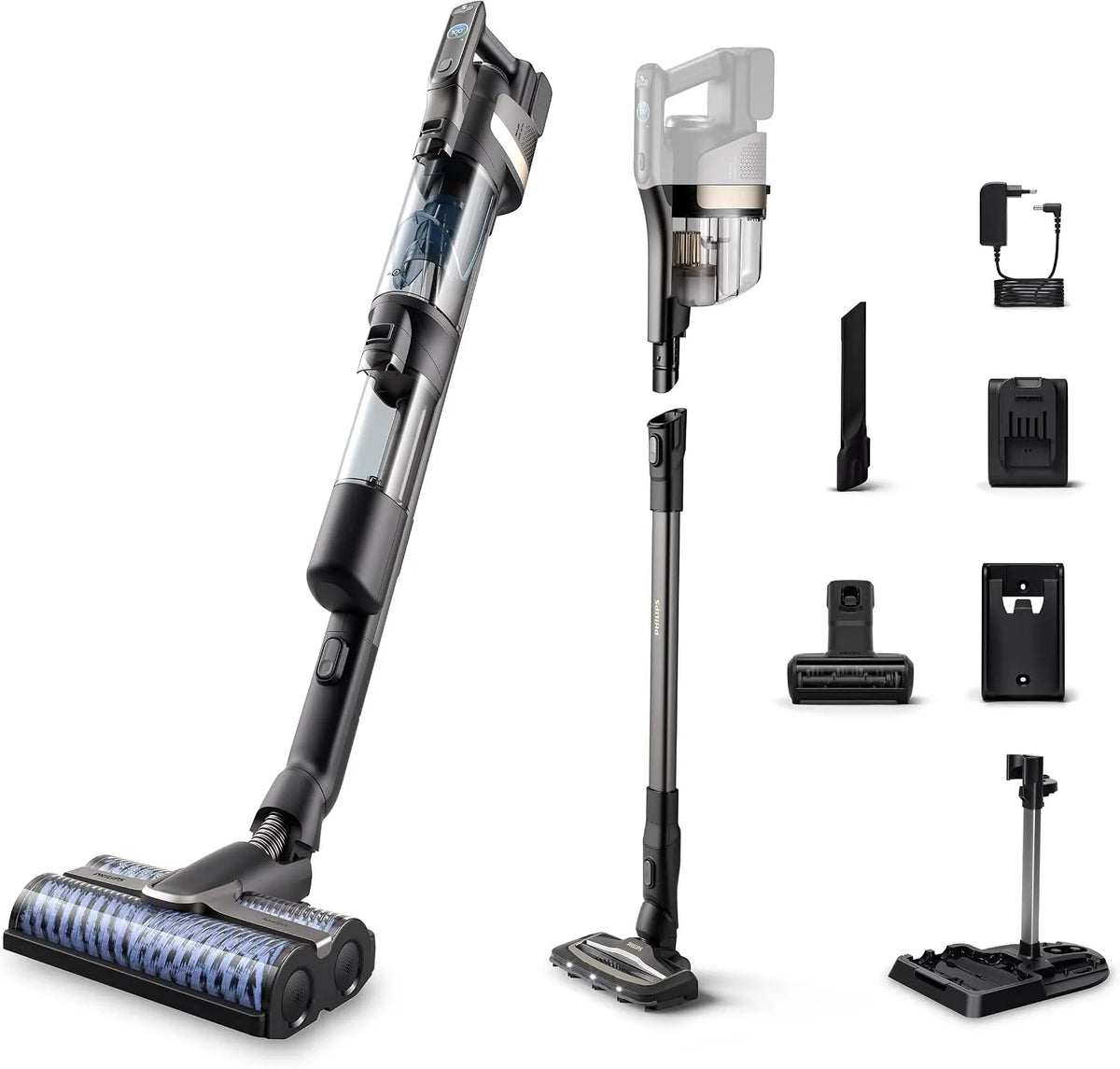 Philips Nass-/Trockensauger 9000 XW9383/01, Series AquaTrio Schnurloser Nass &, bis zu 45 Minuten Betriebszeit*, entfernt Staub