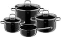 Topfset Silit Elegance Line, Induktion 4-teilig, Kochtopf Set mit Glasdeckel, Silargan Funktionskeramik, Induktions Töpfe Set nickelfrei