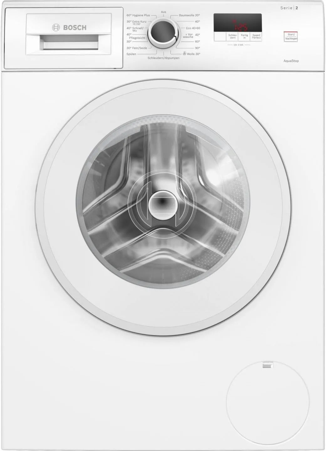 Bosch Waschmaschine WGE02471 1400, Serie 2, 7 kg, UpM, Frontbeladung, Nachlegefunktion, schneller waschen mit Speed Perfect, Anti Vibration Design