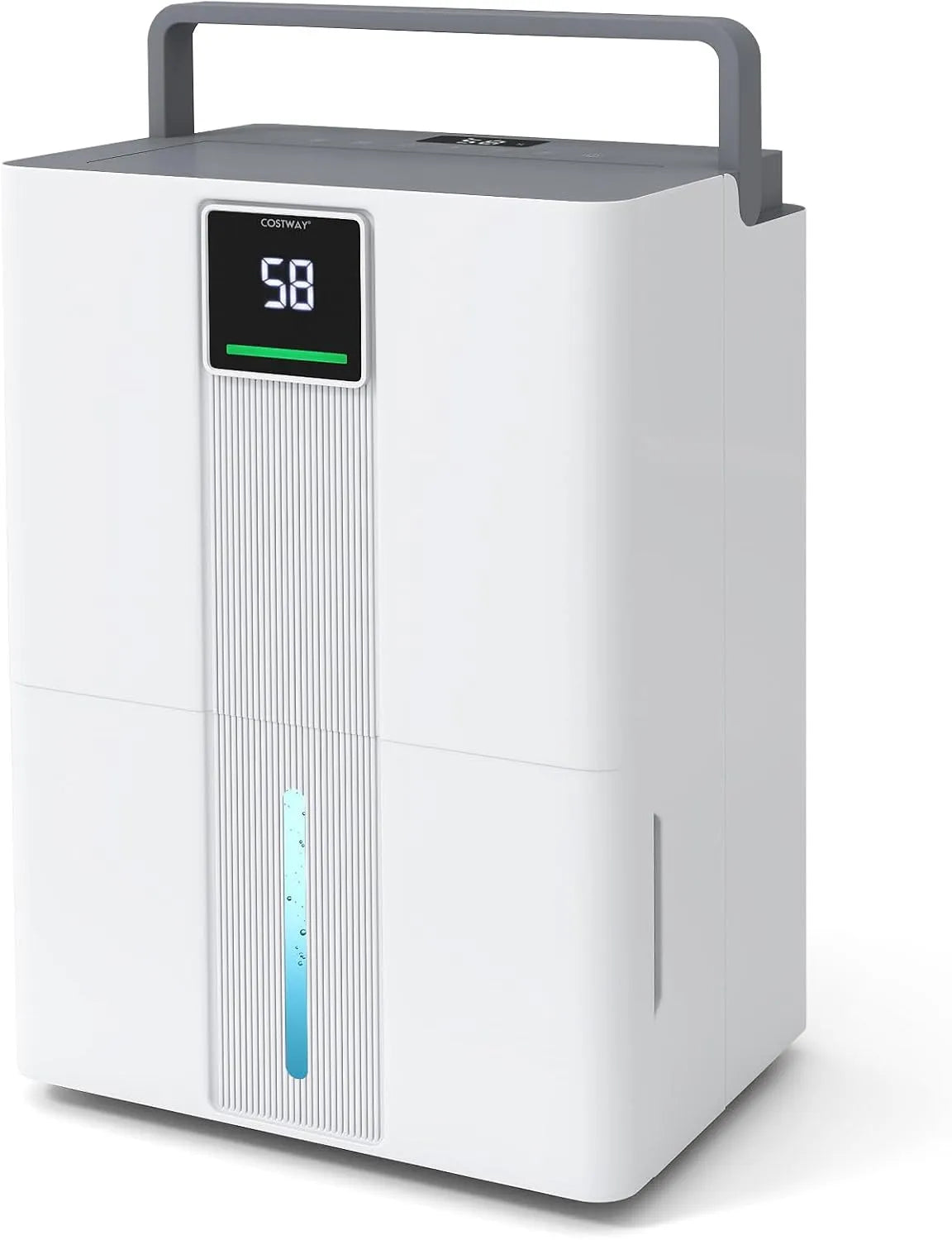 Luftentfeuchter 24H-Timer 3-Farben-Anzeige FANTASK Elektrischer, 35 L/Tag, leiser Entfeuchter mit 3 Modi, Ablaufschlauch & Rollen, Schlafzimmer