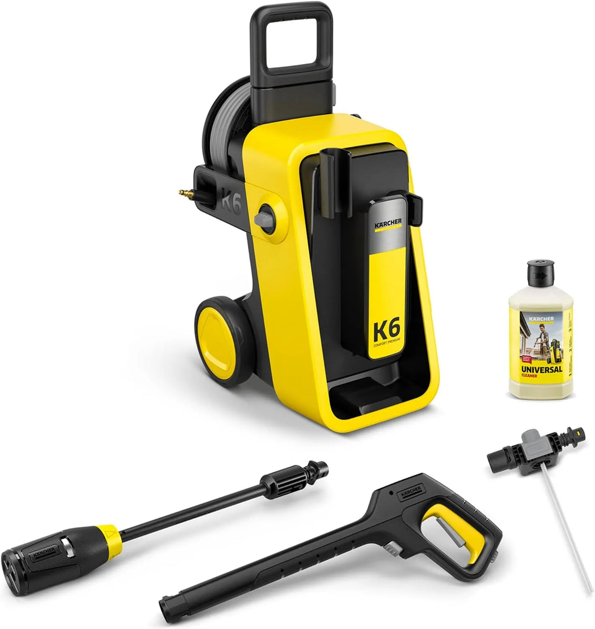 Kärcher Hochdruckreiniger, K 6 Comfort, Druck: 160 bar, Fördermenge: 510 l/h, Gewicht: 18,2 kg, Fläche: 50 m², 4-in-1 Multi Jet, Schlauchtrommel