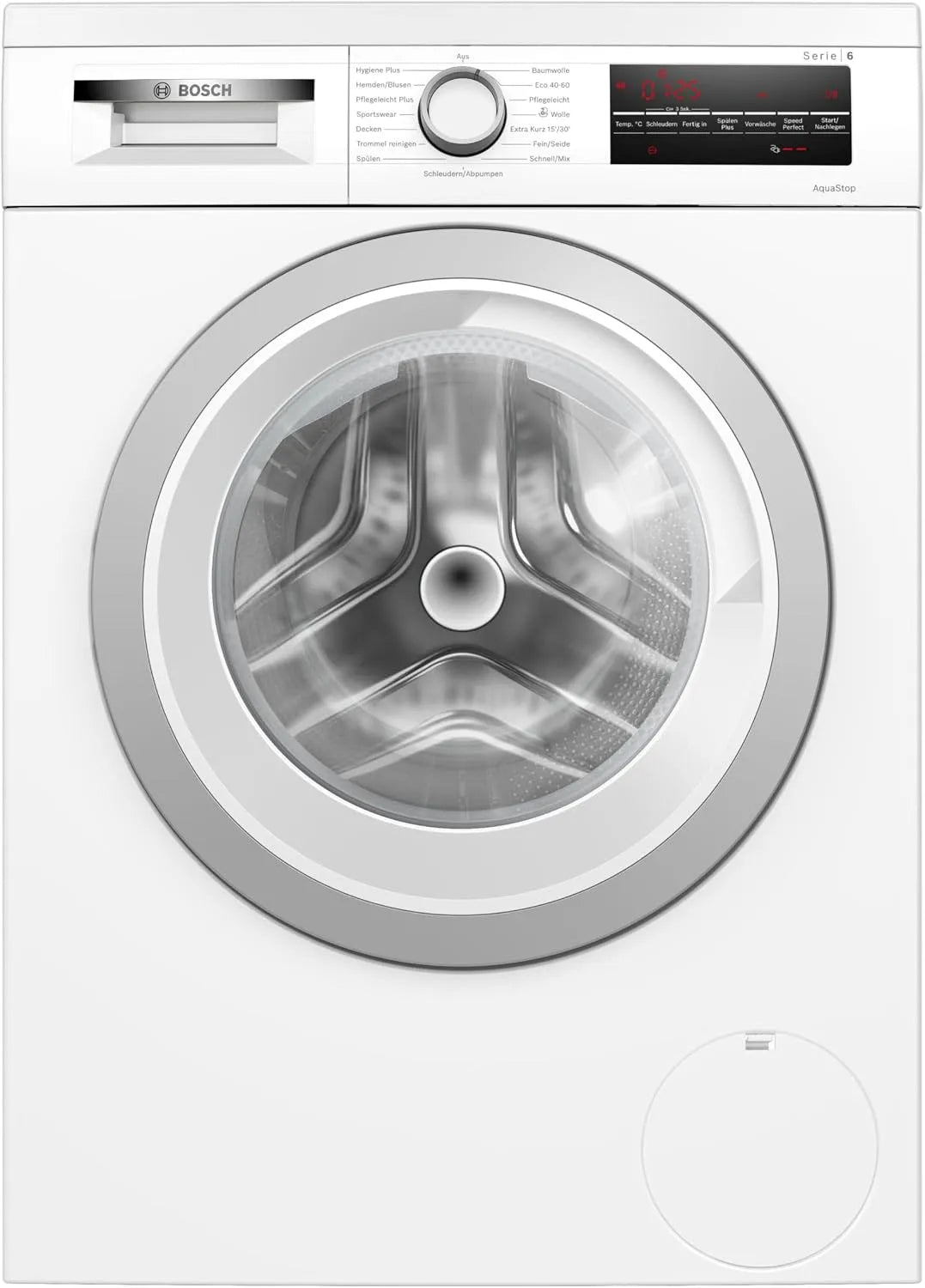 Bosch Waschmaschine WUU28T70, Serie 6, 8 kg, Stiftung Warentest Testsieger*, Hygiene Plus, Unterbaufähig, SpeedPerfect, schneller waschen
