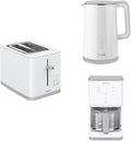 Tefal Toaster, mit Countdown-Funktion, Wasserkocher mit 5 Temperaturstufen, Sense Frühstücks-Set, Geräte mit digitaler Anzeige, weiß