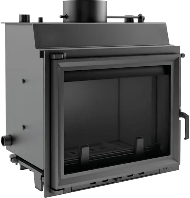 Warmwasserbereiter, KRATKI Maja Holzkamin, mit Wärmetauscher BImSchV 2 konform 8 kW Wärmewirkungsgrad 80% Stahl und Gusseisen